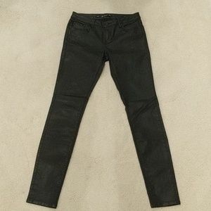 black waxed jeans zara